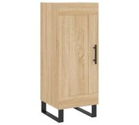 FWIKDUN Sideboard Sonoma-Eiche 34,5x34x90 cm Holzwerkstoff | 3 Fächer, Metallbeine, Stauraum, Tür mit Griff, Wandhalterung