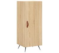 FWIKDUN Sideboard Sonoma-Eiche 34,5x34x90 cm Holzwerkstoff | 3 Fächer, Metallbeine, Stauraum, Tür mit Griff, Wandhalterung