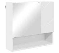 FWIKDUN Spiegelschrank Wandmontiert Weiß 59 x 17 x 55 cm Holzwerkstoff | Minimalistisches Design, Feuchtigkeitsbeständig, Einfache Montage, Viel Stauraum für Badezimmer