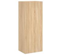 FWIKDUN TV-Wandschrank Sonoma-Eiche 40,5x30x102 cm Holzwerkstoff | 3 Fächer, Wandmontage, Vielseitig als Konsole oder Nachttisch, Platzsparend