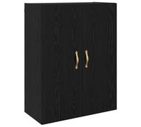 FWIKDUN Wandschrank Wandmontiert Schwarz Eichen-Optik 69,5 x 34 x 90 cm | Robuster Holzwerkstoff, Kieferntüren, viel Stauraum, für Wohnzimmer und Arbeitszimmer