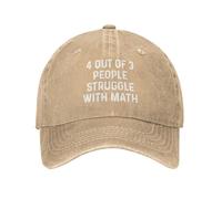 FWJZDSP 4 su 3 Persone Che Hanno difficoltà con la Matematica Cappelli da Uomo Cappelli Divertenti per papà Regali di Compleanno Divertenti per Le Donne