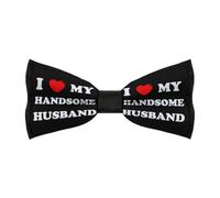 FWJZDSP Amo il mio bellissimo marito. Papillon da uomo regolabile, pre-annodato, accessorio per camicia e abito per feste di matrimonio.