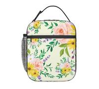 FWJZDSP Bellissimo sacchetto per il pranzo a forma di fiore selvatico, doppio isolamento, a prova di perdite, borsa termica per il pranzo, organizer per lavoro, picnic, viaggio, campeggio