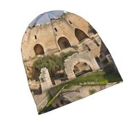 FWJZDSP Berretti Morbidi per Donna e Uomo, Israele alla Torre di Davide, Berretti Invernali Lavorati a Maglia, Berretto Caldo con Teschio, Berretto da Sci Morbido, Nero