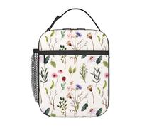 FWJZDSP Borsa per il pranzo con motivo Wild Flower Meadow, doppia isolante, a prova di perdite, borsa termica per il pranzo, organizer per lavoro, picnic, viaggio, campeggio