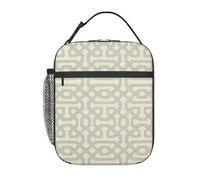FWJZDSP Borsa per il pranzo in peltro crema beige talpa grigio borsa termica per ragazze e donne riutilizzabile con tasca laterale per lavoro, viaggio, picnic, escursionismo, gita di un giorno