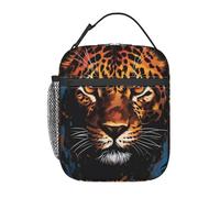 FWJZDSP Borsa per il pranzo Leopard Predator, doppia isolante, a prova di perdite, borsa termica per il pranzo, organizer per il pranzo, per lavoro, picnic, viaggi, campeggio