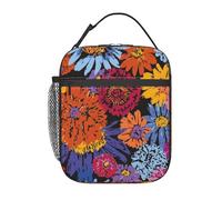 FWJZDSP Borsa per il pranzo Wildflowers Sketches, doppia isolazione, a prova di perdite, borsa termica per il pranzo, organizer per il pranzo per lavoro, picnic, viaggio e campeggio