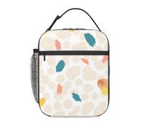 FWJZDSP Borsa porta pranzo con stampa leopardata, colorata pastello, doppia isolante, a prova di perdite, borsa porta pranzo, organizer per pranzo, per lavoro, picnic, viaggi, campeggio
