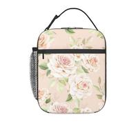 FWJZDSP Borsa porta pranzo per adulti con bellissime rose floreali, borsa termica regolabile riutilizzabile per uomo e donna, borsa termica per ufficio e picnic