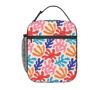 FWJZDSP Borsa porta pranzo per adulti con motivo Matisse colorato, borsa termica regolabile riutilizzabile per uomo e donna, borsa termica per ufficio e picnic