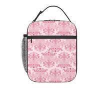 FWJZDSP Borsa porta pranzo per adulti, elegante motivo floreale con rose e borse botaniche, borsa termica regolabile riutilizzabile per uomo e donna, borsa termica per ufficio e picnic