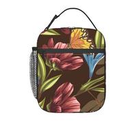 FWJZDSP Borsa porta pranzo vintage botanica, doppia isolante, a prova di perdite, borsa porta pranzo, organizer per pranzo, per lavoro, picnic, viaggi, campeggio