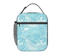 FWJZDSP Borsa termica Bright Waves, contenitore termico riutilizzabile, borsa termica portatile a prova di perdite, borsa da viaggio