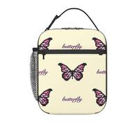 FWJZDSP Borsa termica per il pranzo a forma di farfalla con tasca frontale per donne e uomini, graziosa borsa per il pranzo, portapranzo per lavoro/ufficio/viaggi/picnic