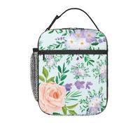 FWJZDSP borsa termica per il pranzo a forma di fiore selvatico con tasca frontale per donne e uomini, graziosa borsa porta pranzo per lavoro/ufficio/viaggi/picnic