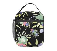 FWJZDSP Borsa termica per il pranzo, borsa termica riutilizzabile con motivo floreale, per lavoro/adulti/picnic/attività all'aperto