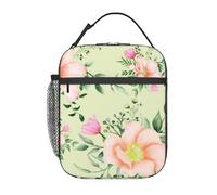 FWJZDSP Borsa termica per il pranzo con bellissime rose in fiore e peonie, riutilizzabile, borsa per il pranzo impermeabile per donne, uomini, lavoro, ufficio, picnic