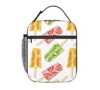 FWJZDSP Borsa termica per il pranzo con gelato alla frutta, kiwi e fragola, estiva, succosa, riutilizzabile, borsa termica per il pranzo, per lavoro/adulti/picnic/attività all'aperto