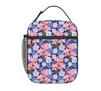FWJZDSP Borsa termica per il pranzo con motivo a piccoli fiori e tasca frontale per donne e uomini, graziosa borsa per il pranzo, portapranzo per lavoro/ufficio/viaggi/picnic