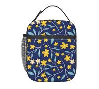 FWJZDSP Borsa termica per il pranzo con motivo a piccoli fiori, riutilizzabile, borsa termica per il pranzo, per lavoro/adulti/picnic/attività all'aperto