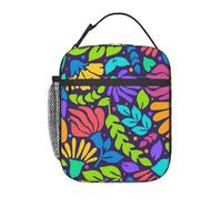 FWJZDSP Borsa termica per il pranzo con motivo floreale alla moda e tasca frontale per donne e uomini, graziosa borsa per il pranzo, portapranzo per lavoro/ufficio/viaggi/picnic