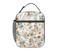 FWJZDSP Borsa termica per il pranzo con motivo floreale colorato, riutilizzabile, borsa termica per il pranzo, per lavoro/adulti/picnic/attività all'aperto