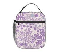FWJZDSP Borsa termica per il pranzo con motivo floreale di geranio e tasca frontale per donne e uomini, graziosa borsa per il pranzo, portapranzo per lavoro/ufficio/viaggi/picnic