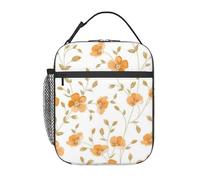 FWJZDSP Borsa termica per il pranzo con motivo floreale di peonia e tasca frontale per donne e uomini, graziosa borsa per il pranzo, portapranzo per lavoro/ufficio/viaggi/picnic