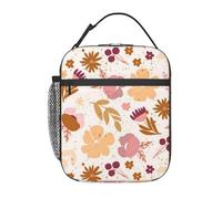 FWJZDSP Borsa termica per il pranzo con motivo floreale, riutilizzabile, borsa termica per il pranzo, per lavoro/adulti/picnic/attività all'aperto