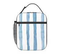 FWJZDSP Borsa termica per il pranzo con pennellate di e strisce, riutilizzabile, borsa termica per il pranzo, per lavoro/adulti/picnic/attività all'aperto