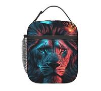 FWJZDSP Borsa termica per il pranzo Crown King Lion, borsa riutilizzabile per il pranzo, per ufficio, lavoro, picnic, viaggi, donna/uomo