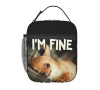 FWJZDSP Borsa termica per il pranzo I Am Fine, riutilizzabile, porta pranzo impermeabile, per donne, uomini, lavoro, ufficio, picnic
