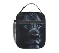 FWJZDSP Borsa termica per il pranzo King Lion Eyes, riutilizzabile, contenitore termico portatile a prova di perdite, borsa da viaggio
