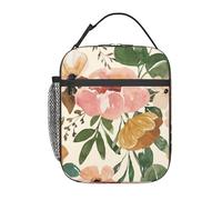 FWJZDSP Borsa termica per il pranzo Peonie Rose, riutilizzabile, borsa termica per il pranzo, per lavoro/adulti/picnic/attività all'aperto