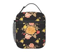 FWJZDSP Borsa termica per il pranzo Roses, riutilizzabile, borsa termica per il pranzo, per lavoro/adulti/picnic/attività all'aperto