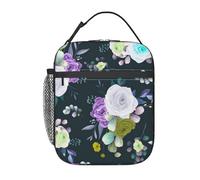 FWJZDSP Borsa termica portatile per il pranzo con motivo floreale, motivo: bellissime rose, riutilizzabile, per donne, uomini, lavoro, picnic, campeggio