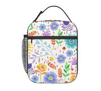 FWJZDSP Borse termiche per il pranzo per donne e uomini, borse termiche riutilizzabili con motivo floreale Elements, borsa termica di grande capacità per lavoro, picnic o viaggi