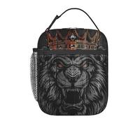 FWJZDSP Borse termiche per il pranzo per donne e uomini, Crown King Lion, borse termiche riutilizzabili, borsa termica di grande capacità per lavoro, picnic o viaggi