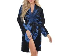 FWJZDSP Camicia da Notte con Stampa di Pino Nero da Donna, Vestaglia, Kimono, Vestaglia Corta, Damigelle d'Onore, San Valentino