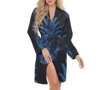 FWJZDSP Camicia da Notte con Stampa di Pino Nero da Donna, Vestaglia, Kimono, Vestaglia Corta, Damigelle d'Onore, San Valentino