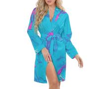 FWJZDSP Camicia da Notte da Donna con Stampa di squalo Blu Cielo, Vestaglia, Kimono, Vestaglia Corta, Vestaglia Damigella d'Onore, San Valentino