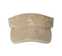 FWJZDSP Cappelli con Visiera Parasole Funny Life is Better at The Lake Sport per Donna Cappellino da Baseball con Parte Superiore Vuota Cappellino con Visiera Parasole, Nero