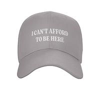 FWJZDSP Cappellino da Baseball da Uomo e da Donna con Scritta I Can't Afford to Be Here, da Camionista, da Esterno
