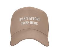 FWJZDSP Cappellino da Baseball da Uomo e da Donna con Scritta I Can't Afford to Be Here, da Camionista, da Esterno