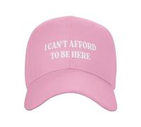 FWJZDSP Cappellino da Baseball da Uomo e da Donna con Scritta I Can't Afford to Be Here, da Camionista, da Esterno