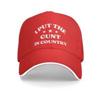 FWJZDSP Cappellino da Baseball da Uomo e da Donna con Scritta I Put The Cunt in Country