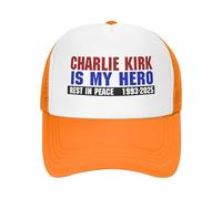 FWJZDSP Cappellino da Camionista Charlie Kirk Is My Hero, Berretto da Baseball Regolabile, Cappelli Vintage da papà