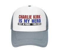 FWJZDSP Cappellino da Camionista Charlie Kirk Is My Hero, Berretto da Baseball Regolabile, Cappelli Vintage da papà